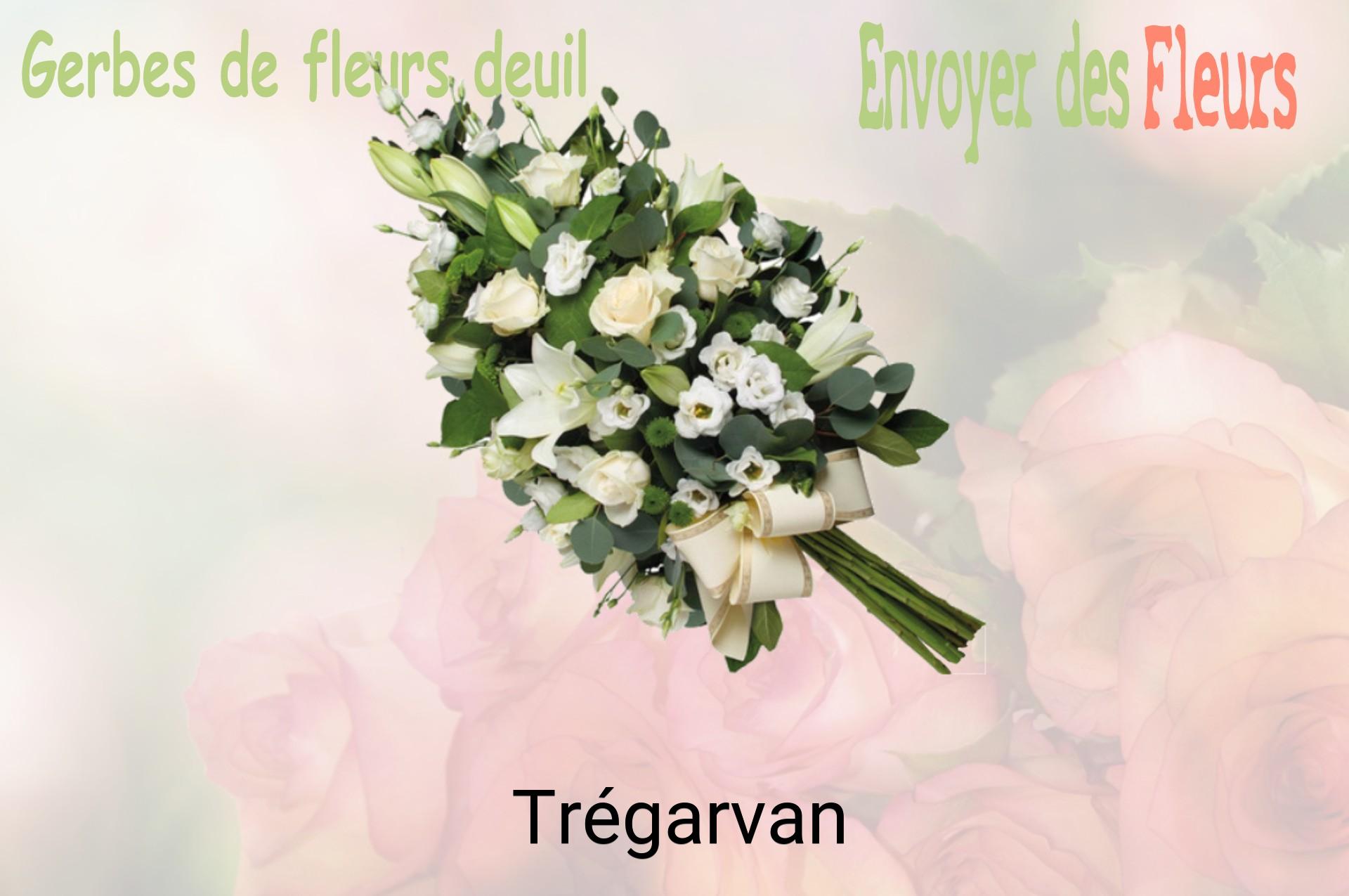 Gerbe de fleurs de deuil livrée à Trégarvan